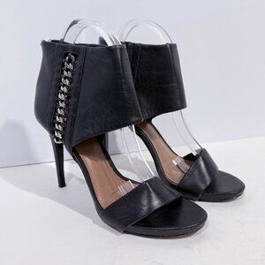 VINCE CAMUTO FREYA BLACK MARS NAPPA ANKLE CUFF SANDAL WOMEN SHOES - Size 9M/39